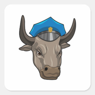 Adesivo Quadrado Bull como agente policial