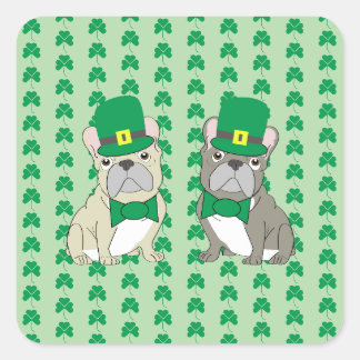 Adesivo Quadrado Bulldogs Franceses de St. Patricks