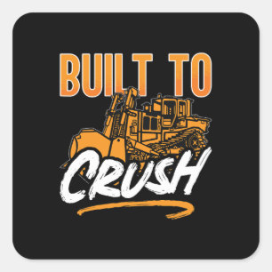 Adesivo Quadrado Bulldozer Criado Para Esmagar Local De Trabalho De