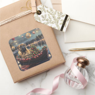 Adesivo Quadrado Bullmastiff Natal Festivo Voyage