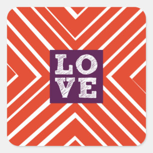 Adesivo Quadrado Bullseye do AMOR dos namorados