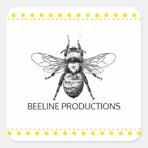 Adesivo Quadrado Bumble Bee Dourado