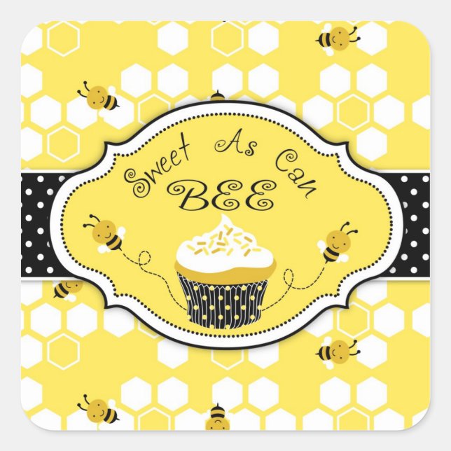 Adesivo Quadrado Bumble Bee Sticker HBSQ 2 (Frente)