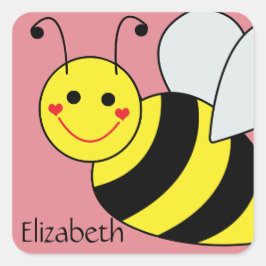 Adesivo Quadrado Bumble Bumble Cute Personalizado