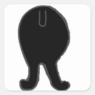 Adesivo Quadrado bumbum de poodle preto