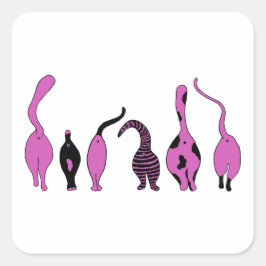 Adesivo Quadrado Bumbuns de Gato Roxo