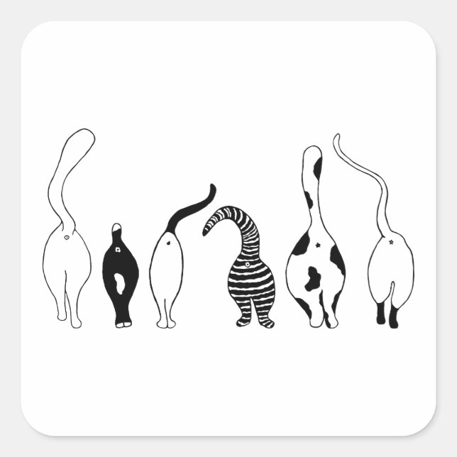 Adesivo Quadrado Bumbuns de gatos (Frente)