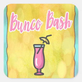 Adesivo Quadrado Bunco Bash - Bebida Rosa
