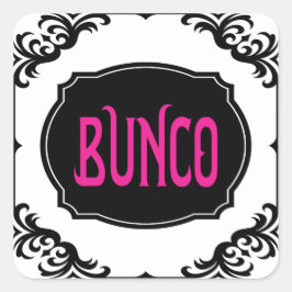 Adesivo Quadrado Bunco Game Night Pink Modern Bold