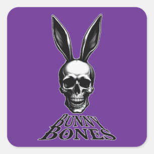 Adesivo Quadrado Bunny Bones – Gothic Easter Bunny - Autocolante