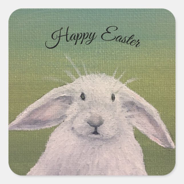 Adesivo Quadrado Bunny Branco (Frente)