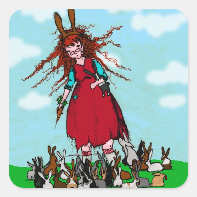 ADESIVO QUADRADO BUNNY LADY (Frente)
