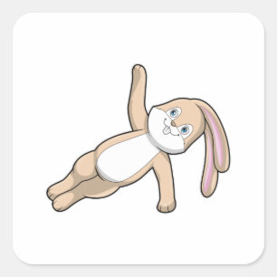 Adesivo Quadrado Bunny no Yoga Stretching