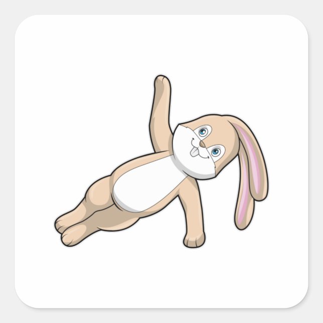 Adesivo Quadrado Bunny no Yoga Stretching (Frente)