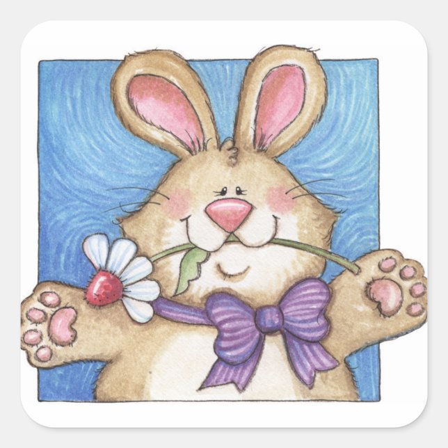 Adesivo Quadrado Bunny - Stickers (Frente)