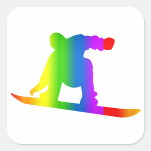 Adesivo Quadrado Bunter Snowboard Regenbogen Sticker