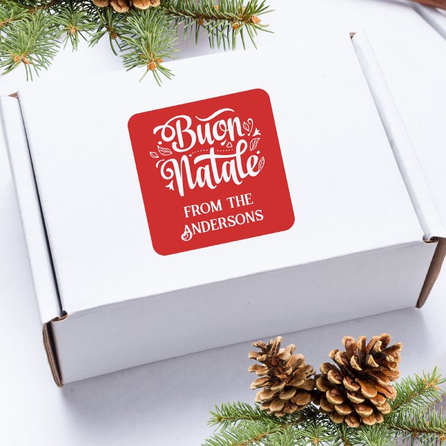 Adesivo Quadrado Buon Natale Felry Natal (Criador carregado)