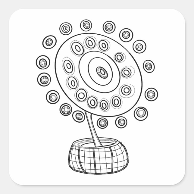 ADESIVO QUADRADO BUQUÊ COSMÉTICO COLOR ME (Frente)