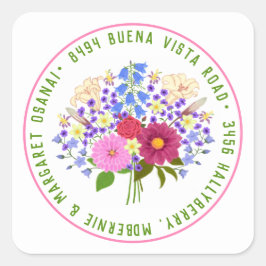 Adesivo Quadrado Buquê de flores