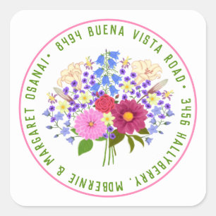 Adesivo Quadrado Buquê de flores
