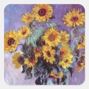 Adesivo Quadrado Buquê de Girassóis por Claude Monet, Arte Antiga