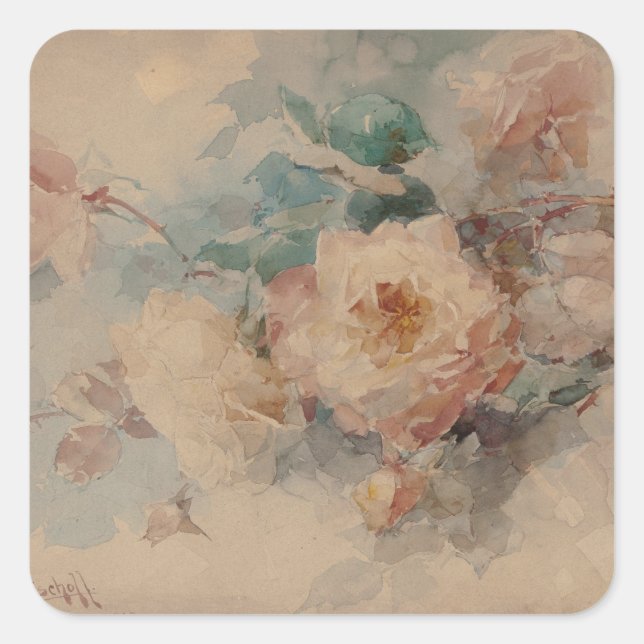 Adesivo Quadrado Buquê de Rosas - Franz Bischoff (Frente)
