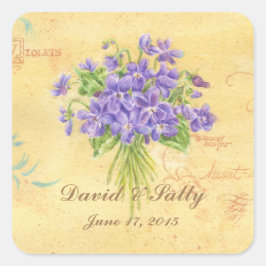 Adesivo Quadrado Buquê de Violetas Personalizadas de Stickers Casad