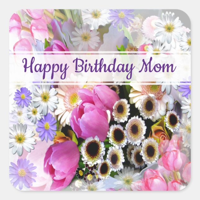 Adesivo Quadrado Buquê primavera (Frente)