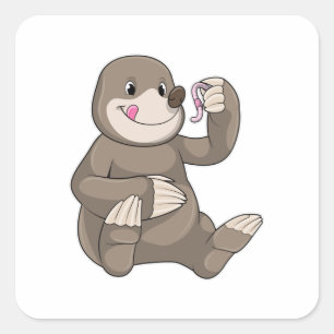 Adesivo Quadrado Buraco com verme