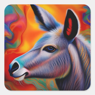 Adesivo Quadrado Buraco de olhos azuis