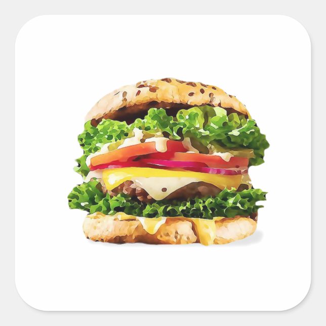 Adesivo Quadrado Burger (Frente)