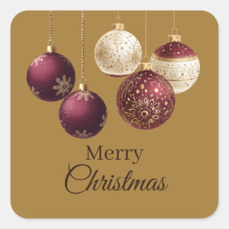 Adesivo Quadrado Burgundy and gold faux glitter