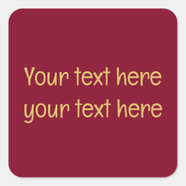 Adesivo Quadrado Burgundy Gold Profissional Minimalista Moderno Tex