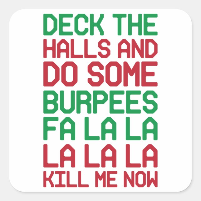 Adesivo Quadrado Burpees de Natal (Frente)