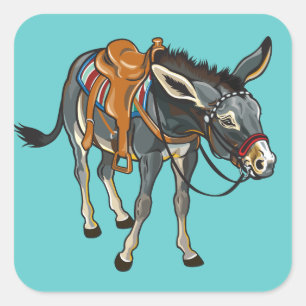 Adesivo Quadrado burro com sela