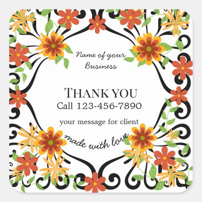 Adesivo Quadrado business editable sticker (Frente)