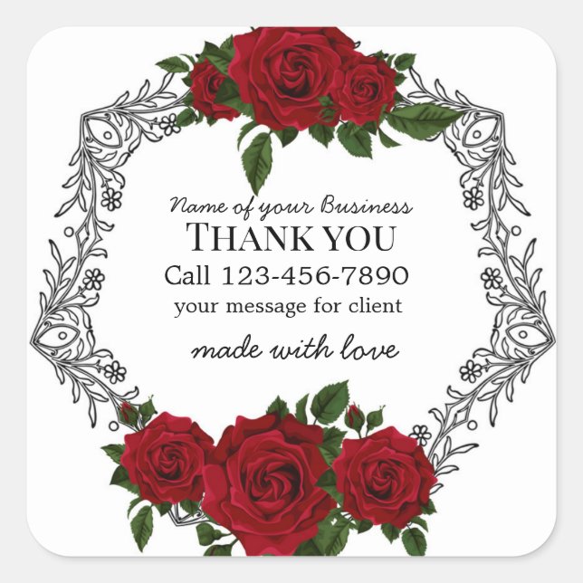 Adesivo Quadrado business editable sticker (Frente)