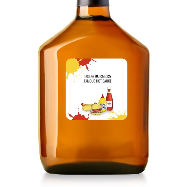 Adesivo Quadrado Business Hamburger Personalizado para Cachorros Qu (Criador carregado)