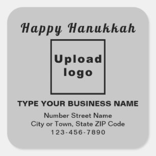 Adesivo Quadrado Business Hanukkah Cinza Square Sticker