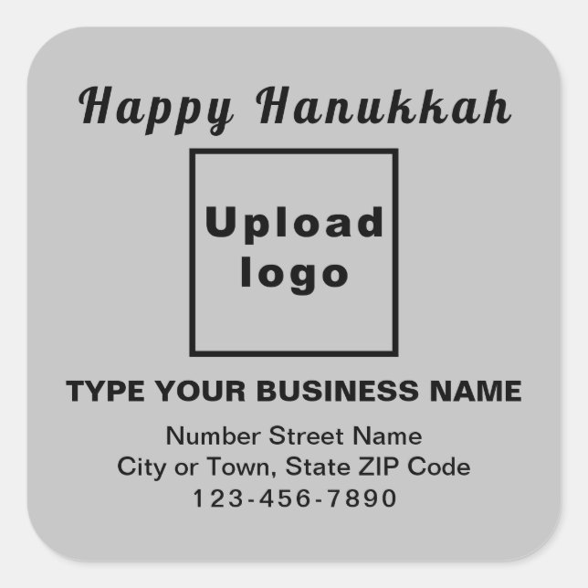 Adesivo Quadrado Business Hanukkah Cinza Square Sticker (Frente)