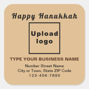 Adesivo Quadrado Business Hanukkah Light Brown Square Sticker