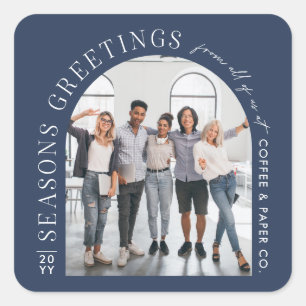 Adesivo Quadrado Business Modern Arch Foto do marinho de Natal azul