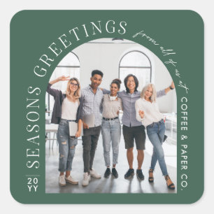 Adesivo Quadrado Business Modern Arch Foto do Natal verde