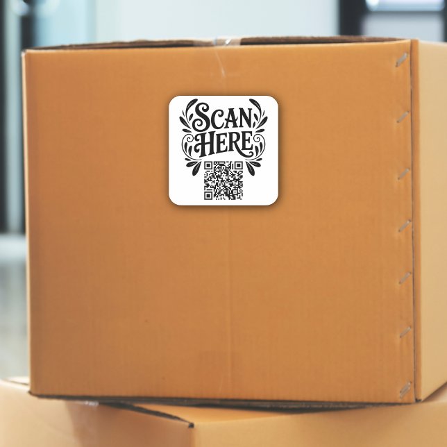 Adesivo Quadrado Business QR Code (QR Code sticker for packages, branding, folders, sales material and marketing. All businesses. )