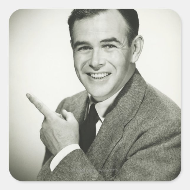 Adesivo Quadrado Businessman Pointing (Frente)