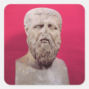 Adesivo Quadrado Busto da cópia de Plato do século IV de um