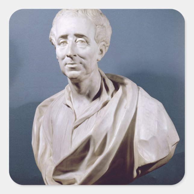 Adesivo Quadrado Busto de Charles de Secondat Baron de (Frente)