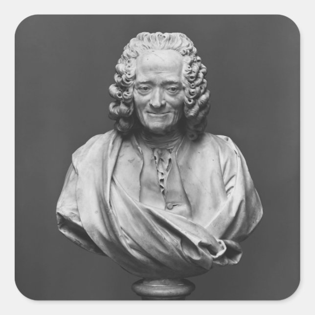 Adesivo Quadrado Busto de Voltaire (Frente)