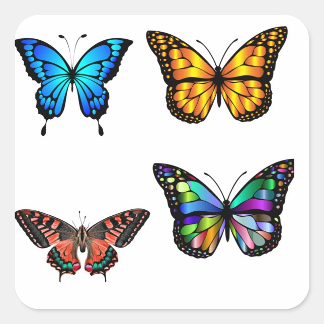 Adesivo Quadrado butterfly pack (Frente)