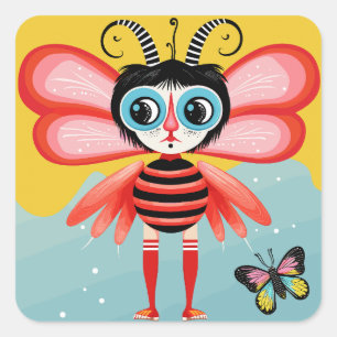 Adesivo Quadrado Buzzy Whimsy